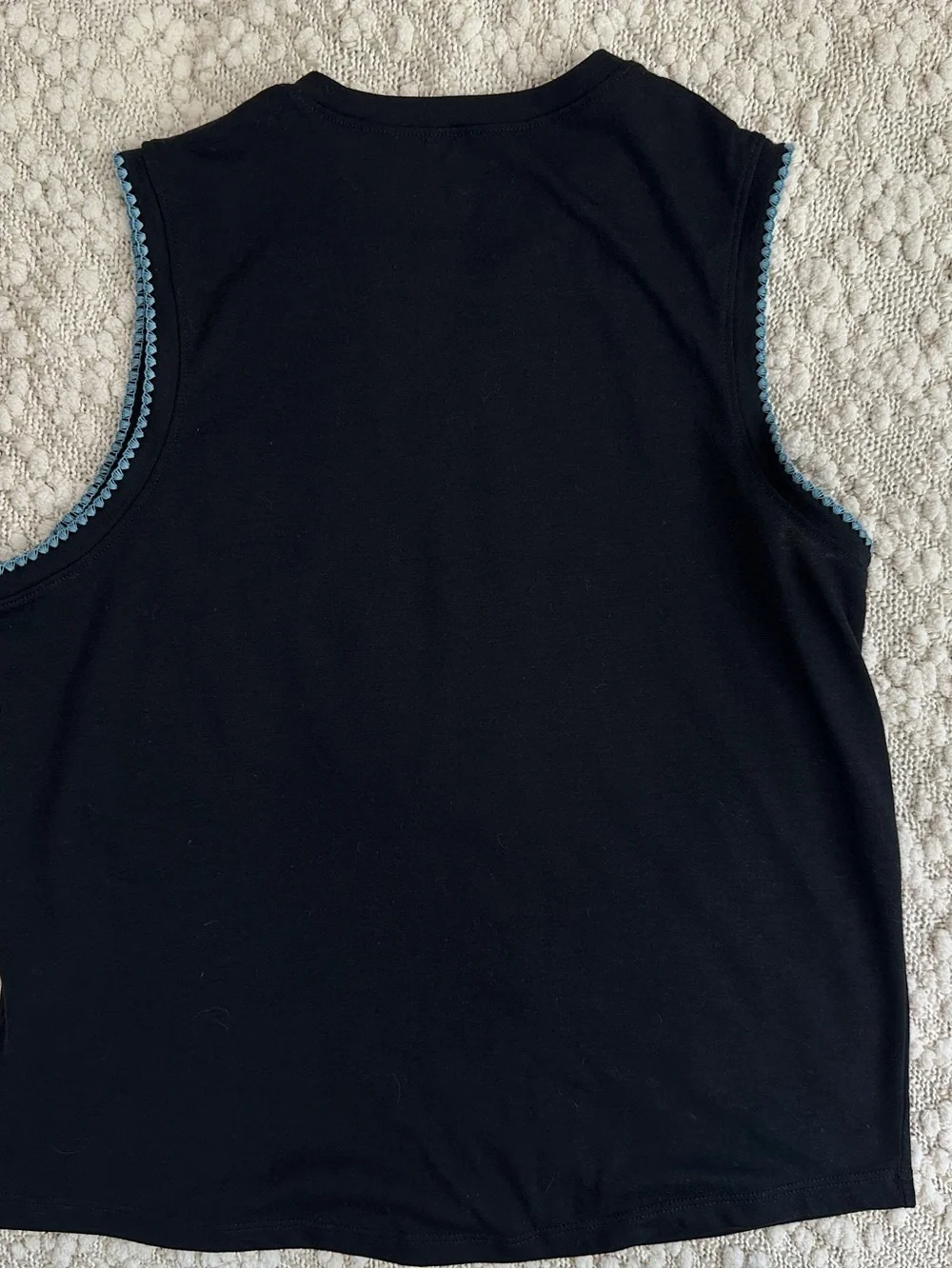 Nike Womens Crochet Trimmed Yoga Tank Top Black Dri-FIT Sleeveless Size Small
